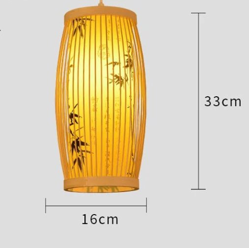 Classic Chinese Style Bamboo Glossy Chandelier Ceiling Hand-woven Rattan Chandelier Lighting Fixtures Weaving Home Life