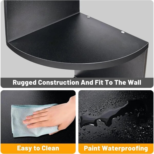 Corner Bookshelf, Rustic Wood Wall Mount Corner Storage Shelves, Easy-to-Assemble Floating Wall Shelf, 5-Tier Corner Shelves