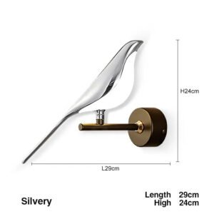 Creative Bird 360° Rotatable LED Wall Lamps Bedroom Bedside Indoor Golden Touch Switch LED Wall Lights Wall Sconce Home