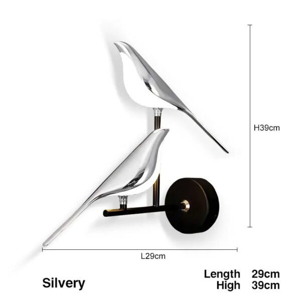 Creative Bird 360° Rotatable LED Wall Lamps Bedroom Bedside Indoor Golden Touch Switch LED Wall Lights Wall Sconce Home