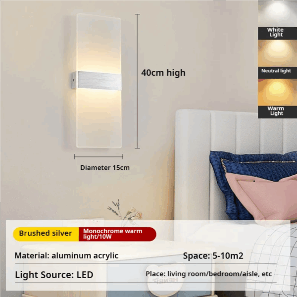 European and American minimalist LED indoor wall lights, fashionable acrylic hotel door lights, bedroom bedside lights