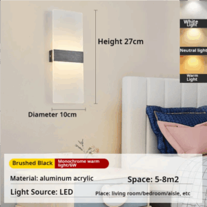 European and American minimalist LED indoor wall lights, fashionable acrylic hotel door lights, bedroom bedside lights