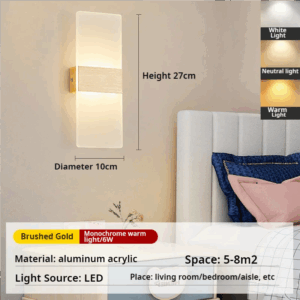 European and American minimalist LED indoor wall lights, fashionable acrylic hotel door lights, bedroom bedside lights