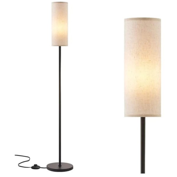 Floor Lamp With Foot Switch 9w E27 Light Bulb Linen Reading Light Dimmable 3 Color Floor Lamp For Bedroom Living Room Office