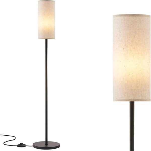 Floor Lamp With Foot Switch 9w E27 Light Bulb Linen Reading Light Dimmable 3 Color Floor Lamp For Bedroom Living Room Office