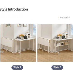 Folding Desk Writing Computer Desk for Home Office, No-Assembly Study Office Desk Foldable Table for Small Spaces