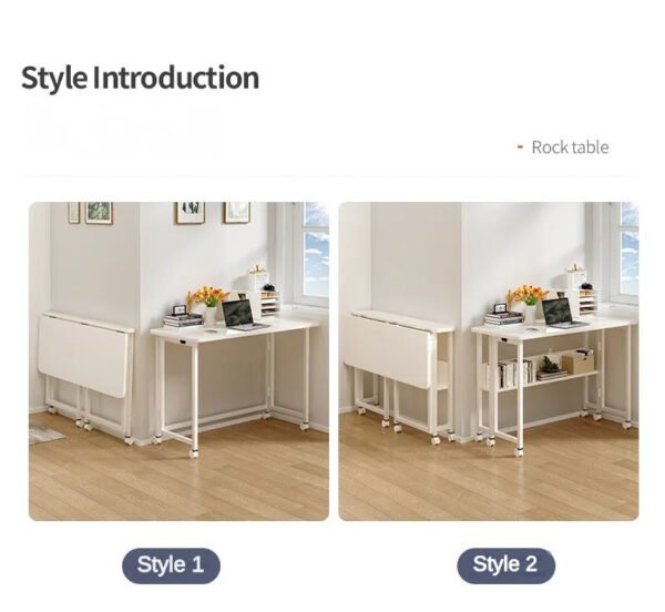 Folding Desk Writing Computer Desk for Home Office, No-Assembly Study Office Desk Foldable Table for Small Spaces