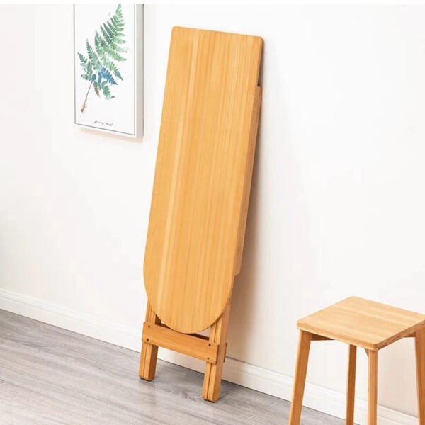 Folding Laptop Table TV Tray, 100cm Bamboo Computer Table Writing Workstation Folding Desk Dinning Table for Home Office