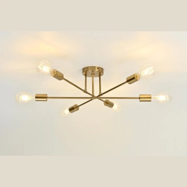 Home Lighting Ceiling Lights Fixture Semi Flush Mount Ceiling Lamps Brushed Antique Gold Lighting Home Decor Light Fixtures