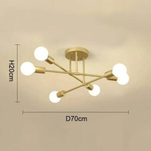 Home Lighting Ceiling Lights Fixture Semi Flush Mount Ceiling Lamps Brushed Antique Gold Lighting Home Decor Light Fixtures