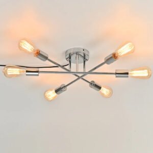 Home Lighting Ceiling Lights Fixture Semi Flush Mount Ceiling Lamps Brushed Antique Gold Lighting Home Decor Light Fixtures