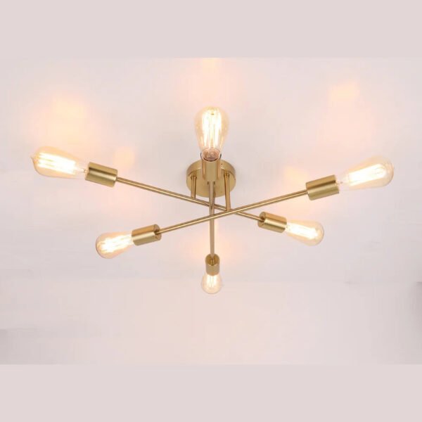 Home Lighting Ceiling Lights Fixture Semi Flush Mount Ceiling Lamps Brushed Antique Gold Lighting Home Decor Light Fixtures