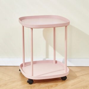 INS Coffee Table Sofa End Table for Bedroom Living Room Storage Rack with Movable Pulley Kitchen Sundry Organizer