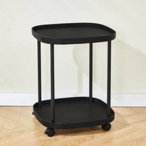 INS Coffee Table Sofa End Table for Bedroom Living Room Storage Rack with Movable Pulley Kitchen Sundry Organizer