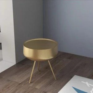 Iron Baking Paint Nightstand: Minimalist Metal Luxury Design Small Bedside Table Customizable Round Surface