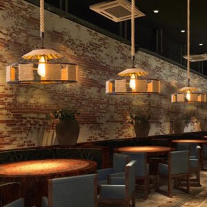 Iron Rope American Industry Loft Chandelier Creative Headlight Restaurant Bar Cafe Light Dining Room Pendant Lamp Droplight