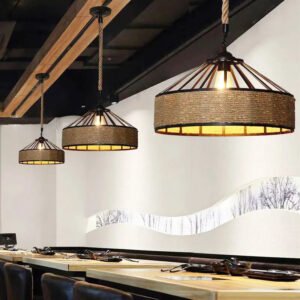 Iron Rope American Industry Loft Chandelier Creative Headlight Restaurant Bar Cafe Light Dining Room Pendant Lamp Droplight