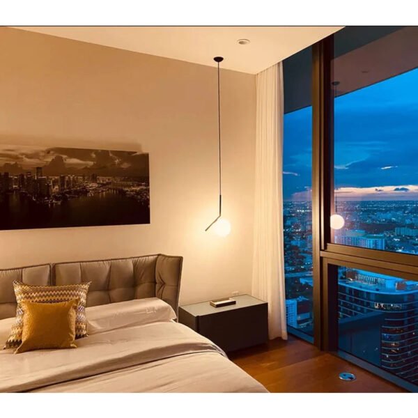 Italy Designer LED Pendant Lamp White Ball Hanging Light Chandelier for Bedroom Living Room