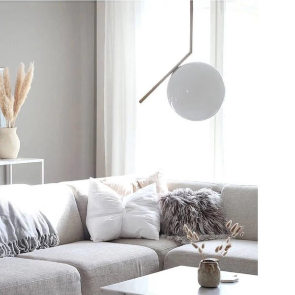 Italy Designer LED Pendant Lamp White Ball Hanging Light Chandelier for Bedroom Living Room