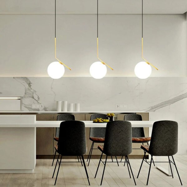 Italy Designer LED Pendant Lamp White Ball Hanging Light Chandelier for Bedroom Living Room