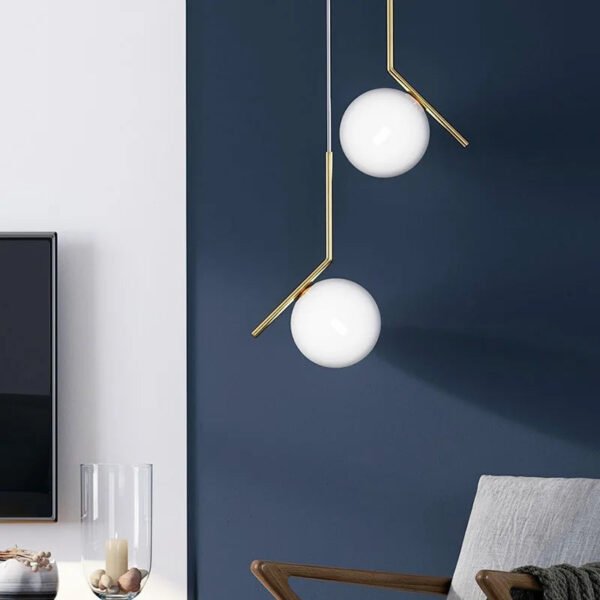 Italy Designer LED Pendant Lamp White Ball Hanging Light Chandelier for Bedroom Living Room