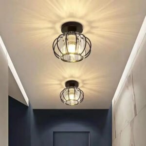 LED Ceiling Light Fixture Modern Semi Flush Mount Crystal Ceiling Light Fixture Chandelier Lighting for Corridor Foyer