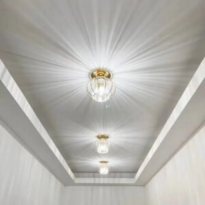 LED Ceiling Light Fixture Modern Semi Flush Mount Crystal Ceiling Light Fixture Chandelier Lighting for Corridor Foyer