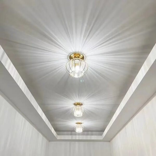 LED Ceiling Light Fixture Modern Semi Flush Mount Crystal Ceiling Light Fixture Chandelier Lighting for Corridor Foyer