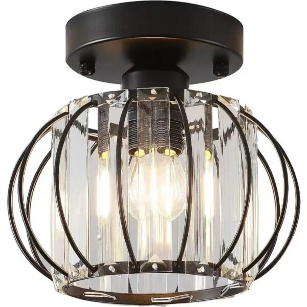 LED Ceiling Light Fixture Modern Semi Flush Mount Crystal Ceiling Light Fixture Chandelier Lighting for Corridor Foyer