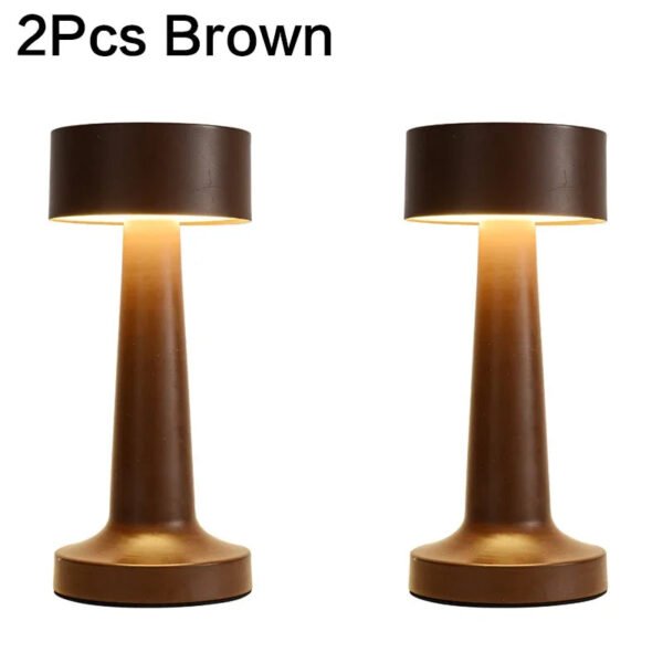LED Table Lamp Retro Metal Desk Lamp Touch Sensor Rechargeable Night Lights for Bar Coffee Table Restaurant Decoration Light