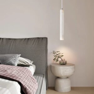 Led Pendant Lamp Long Tube Wood Ceiling Lamp Japanese Style Quiet Wind Bedroom Bedside Chandelier Retro Modern G9 Replaceable