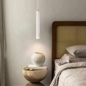 Led Pendant Lamp Long Tube Wood Ceiling Lamp Japanese Style Quiet Wind Bedroom Bedside Chandelier Retro Modern G9 Replaceable