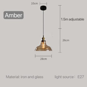 Modern Glass Pendant Light for Kitchen Dining Room Restaurant Bedroom Vintage Gray US Table Bedside Hanging Lamp Lighting Bar