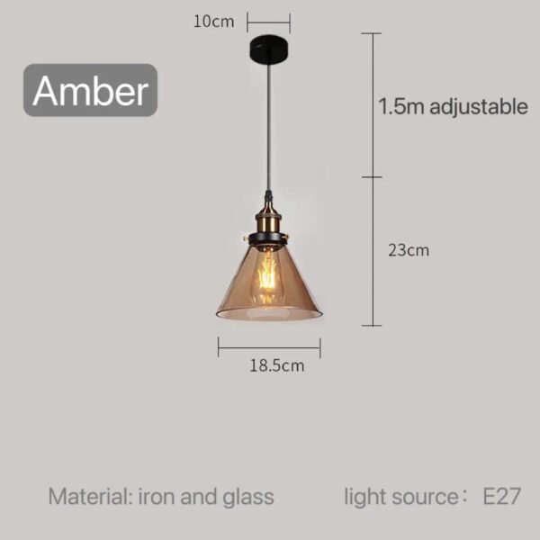 Modern Glass Pendant Light for Kitchen Dining Room Restaurant Bedroom Vintage Gray US Table Bedside Hanging Lamp Lighting Bar