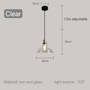 Modern Glass Pendant Light for Kitchen Dining Room Restaurant Bedroom Vintage Gray US Table Bedside Hanging Lamp Lighting Bar