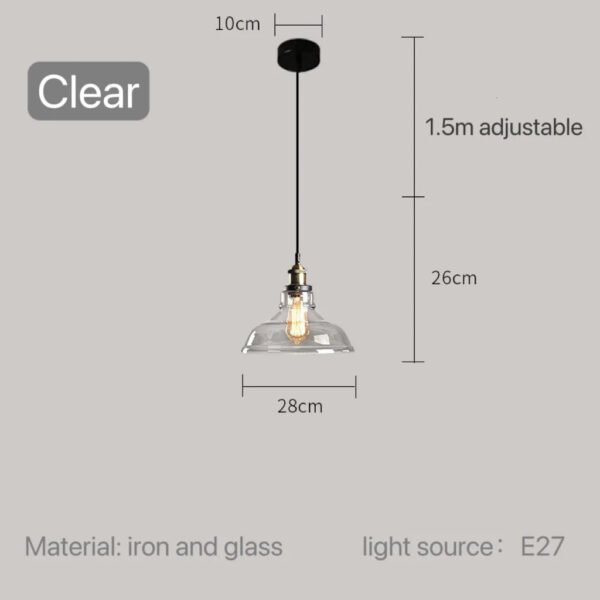 Modern Glass Pendant Light for Kitchen Dining Room Restaurant Bedroom Vintage Gray US Table Bedside Hanging Lamp Lighting Bar