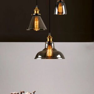 Modern Glass Pendant Light for Kitchen Dining Room Restaurant Bedroom Vintage Gray US Table Bedside Hanging Lamp Lighting Bar