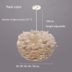 Modern Goose Down Chandelier Bedroom Study living Room Dining Room Feather light Creative Romantic Decorative Chandelier Lamps