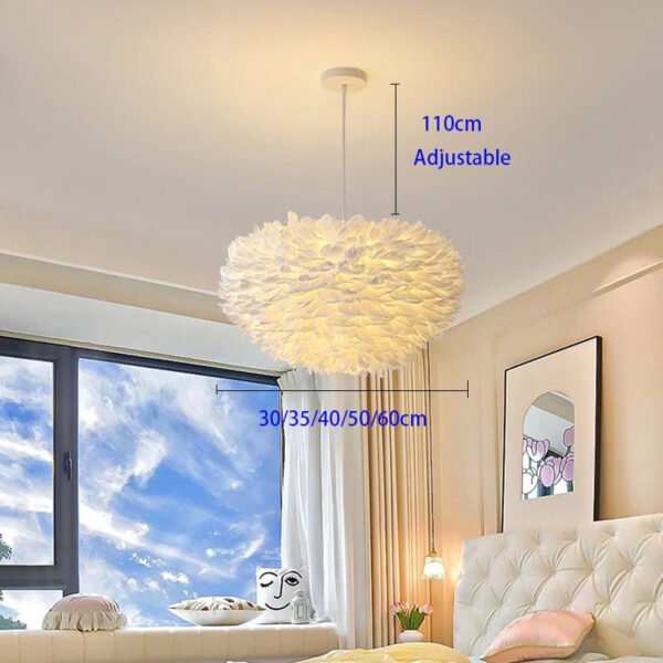 Modern Goose Down Chandelier Bedroom Study living Room Dining Room Feather light Creative Romantic Decorative Chandelier Lamps