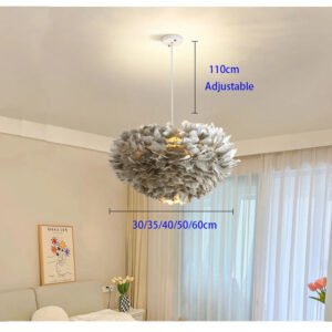 Modern Goose Down Chandelier Bedroom Study living Room Dining Room Feather light Creative Romantic Decorative Chandelier Lamps