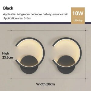 Modern LED Wall Lamp Nordic Black White Golden Wall Lighting For Living Bedroom  Aisle Home Decor Fixtures Indoor Wall Lamps