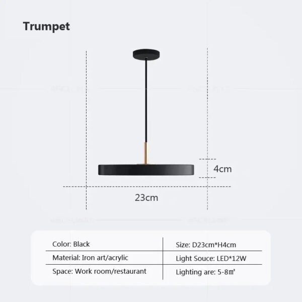 Modern Minimalist Pendant Light  Study Decor Replica Design Restaurant Lamp LED Hanging Lamp for Table Dining Room Bedroom