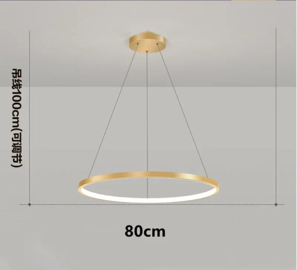 Modern Minimalist Ring LED Pendant Light for Living Dining Room Kitchen Black Chandelier Home Decor Indoor Hanging Light Fixture