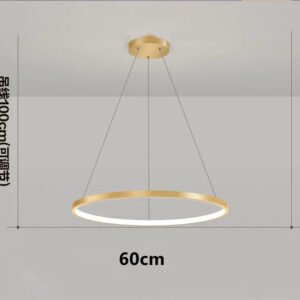 Modern Minimalist Ring LED Pendant Light for Living Dining Room Kitchen Black Chandelier Home Decor Indoor Hanging Light Fixture