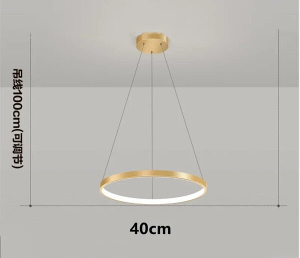 Modern Minimalist Ring LED Pendant Light for Living Dining Room Kitchen Black Chandelier Home Decor Indoor Hanging Light Fixture