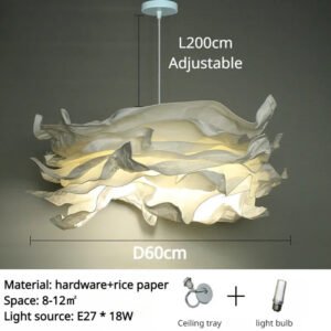 Modern Paper Pendant Light Personalized DIY Chandeliers Lamp for Bedroom Living Room Restaurant Suspension Luminaire