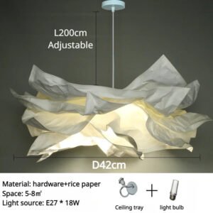 Modern Paper Pendant Light Personalized DIY Chandeliers Lamp for Bedroom Living Room Restaurant Suspension Luminaire