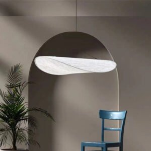 Modern Silk Fabric Led Pendant Chandelier Living Room Home Decor Designer Suspension Lamp Handmade Lighting Fixture Real Shot