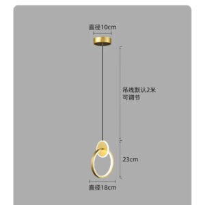 Modern and Minimalist Bedroom Nordic Bedside Light LED Restaurant Light Bar Background Wall TV Wall Light Double Ring Chandelier