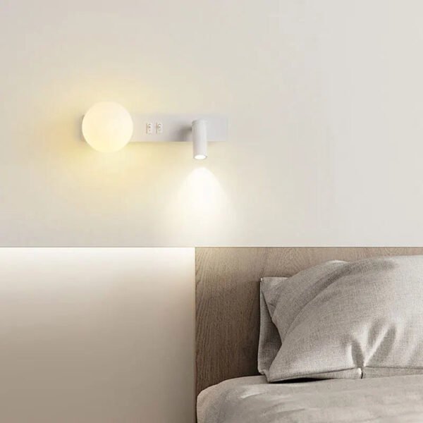 Modern minimalist internet celebrity creative moon atmosphere lamp wall lamp bedroom LED bedside reading wall lamp creative rota